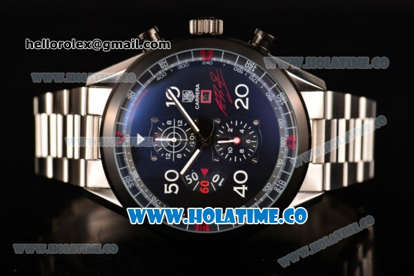 Tag Heuer Carrera Calibre 1887 50th Anniversary Limited Edition Miyota OS20 Quartz Full Steel with Black Dial and Arabic Numeral Markers - Click Image to Close